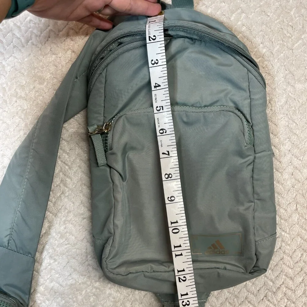 adidas Essentials‎ 2 Sling Crossbody Recycled Bag Gray Green | Utility Gorpcore - Picture 12 of 13